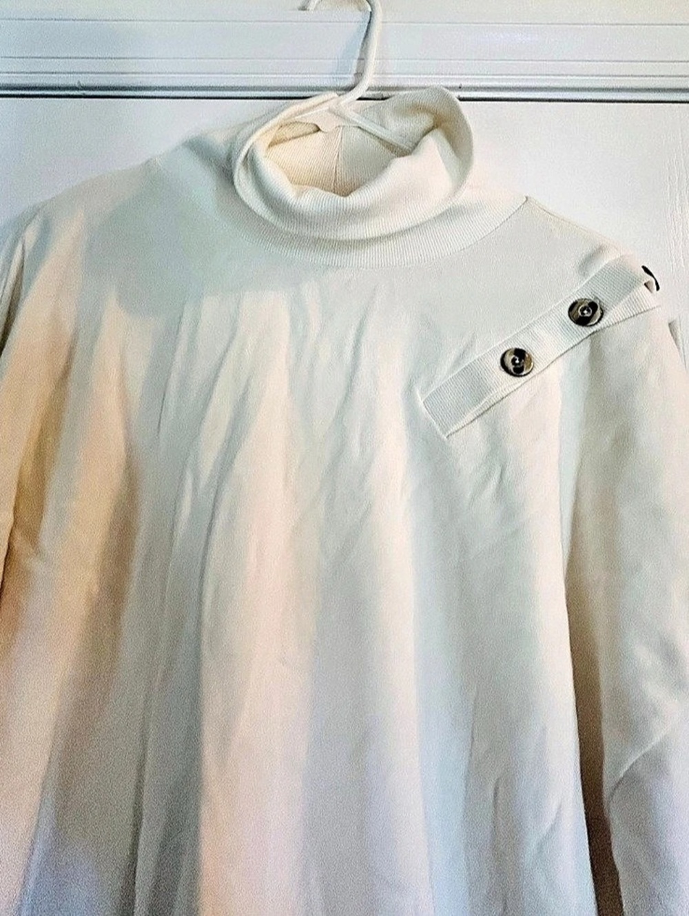 Anthropologie Grey State cream Turtleneck Pullover Size XL Like New